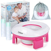Orzbow Portable Potty For Toddler Kids Travel Potty Training Toilet Seat With Storage Bag- Foldable Potty Chair With 40Pcs Trave