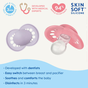 Mam Original Matte Baby Pacifier, Nipple Shape Helps Promote Healthy Oral Development, Sterilizer Case, Girl ,6-16 Months(Pack O