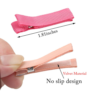 Qearl Baby Hair Clips Baby Barrettes For Fine Hair, Tiny 1.8 ' Fully Lined Clips Tiny Hair Clips For Baby Girls Infant 50Pcs (2