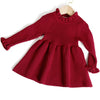 Simplee Kids Little Girls' Long Sleeve Girl Dresses And Rompers Ribbed Knit Sweater Dress Red For 12 Months