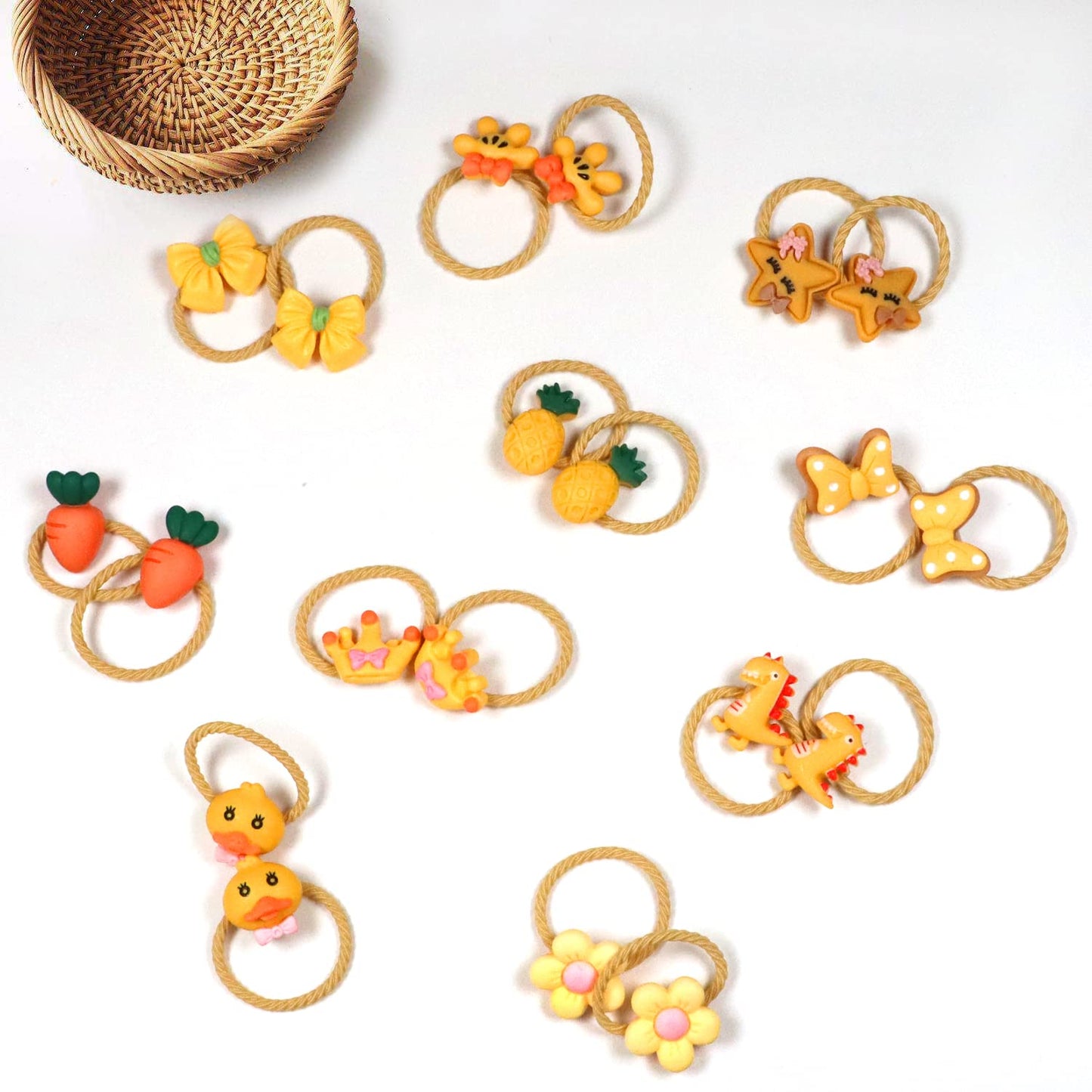 Willingtee 120Pcs (60 Pairs) Mix Colors Girl'S Elastic Hair Ties Soft Rubber Bands Hair Bands Holders Pigtails Hair Accessories