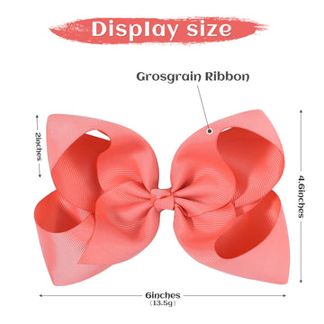 Choicbaby 36Pcs 6 Inch Hair Bows For Girls Large Hair Bows With Alligator Clips Toddler Hair Accessories For Baby Girls Kids Tee