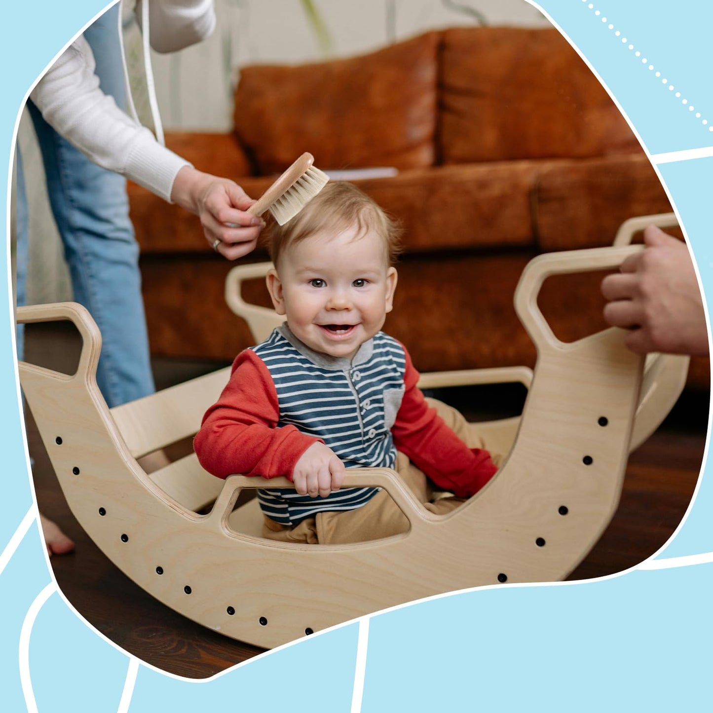 Bonumvita Baby Hair Brush And Comb Set, Wooden Baby Hair Brush With Soft Goat Bristle And Wood Comb For Newborn Essentials, Good