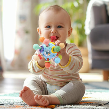 Baby Teething Toys, Baby Teethers Montessori Sensory Toys For 0-6 6-12 Months, Easter Basket Stuffers Gifts For 1 Year Old Boys
