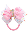 Birthday Hair Bow For Baby Girls 1 2 3 4 5 6 Years Sprinkle Decorations Confetti Ice Cream Party Pink Hair Accessories Headband