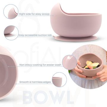 Sofial All In One Silicone Feeding Set - Safe For 6-12 Months - Non-Toxic Baby Led Weaning Supplies - Toddler Self Feeding Utens