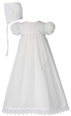 Little Things Mean A Lot 100% Cotton Handmade Girls Christening Special Occasion Dress With Italian Lace - 12M