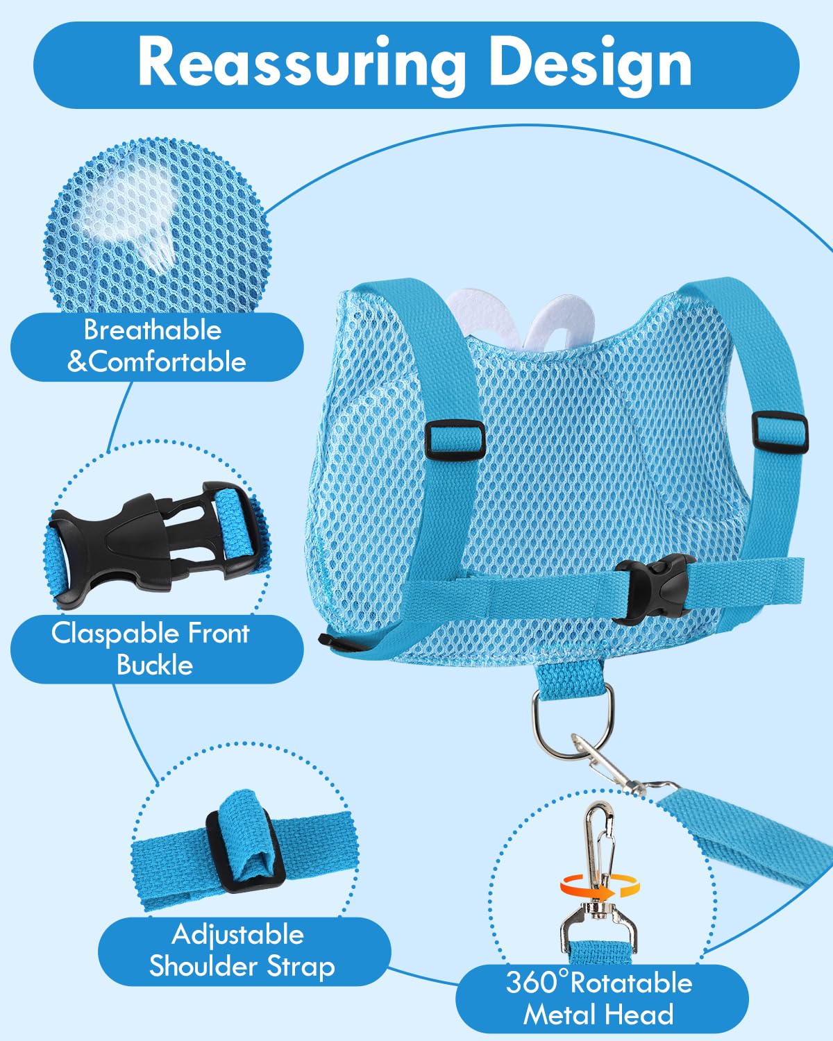 Lehoo Castle Toddler Leash For Walking, Baby Leashes For Toddlers 3-In-1, Kid Harness With Leash, Child Safety Leash Anti Lost W