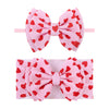 Yanjie Hairband 2 Pack - Valentines Design, Red Heart Handmade Headbands For Girls Infants Toddlers, Soft Comfortable Nylon Hair