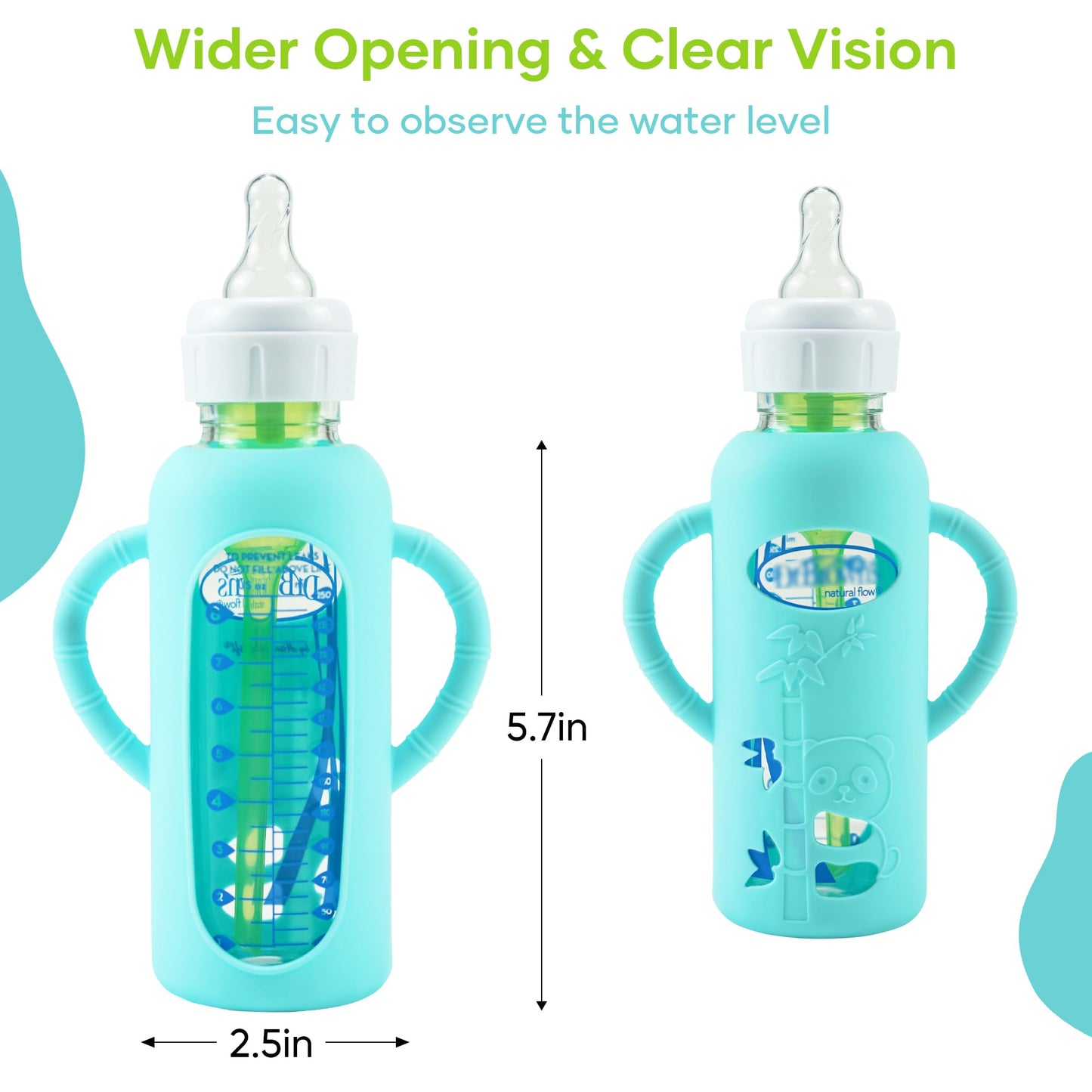 4 Pack Silicone Sleeves For Dr. Brown 'S Glass Baby Bottles, Anti Breakage Durable Baby Bottle Holder With Easy Grip Handles, Na