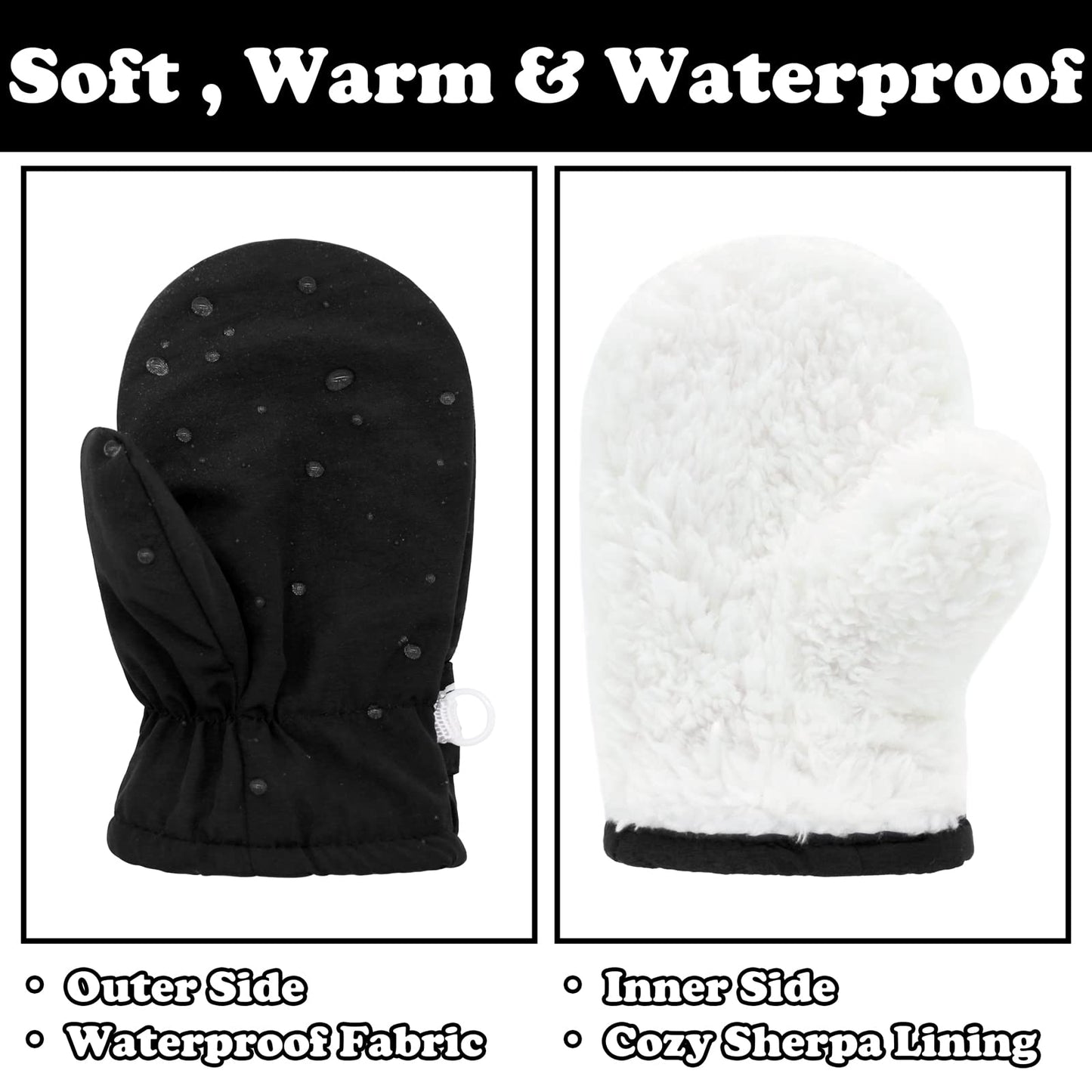 Sarfel Toddler Snow Mittens Waterproof Toddler Mittens 2T Toddler Gloves Ages 2-4 Toddler Ski Gloves Toddler Boy Gloves Mittens