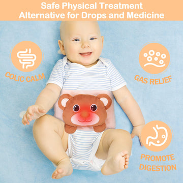 Baby Colic, Gas And Upset Stomach Relief - Heigoeost Newborns Heating Pad Colic Belly Belt For Babies Gas & Colic Tummy Relief,