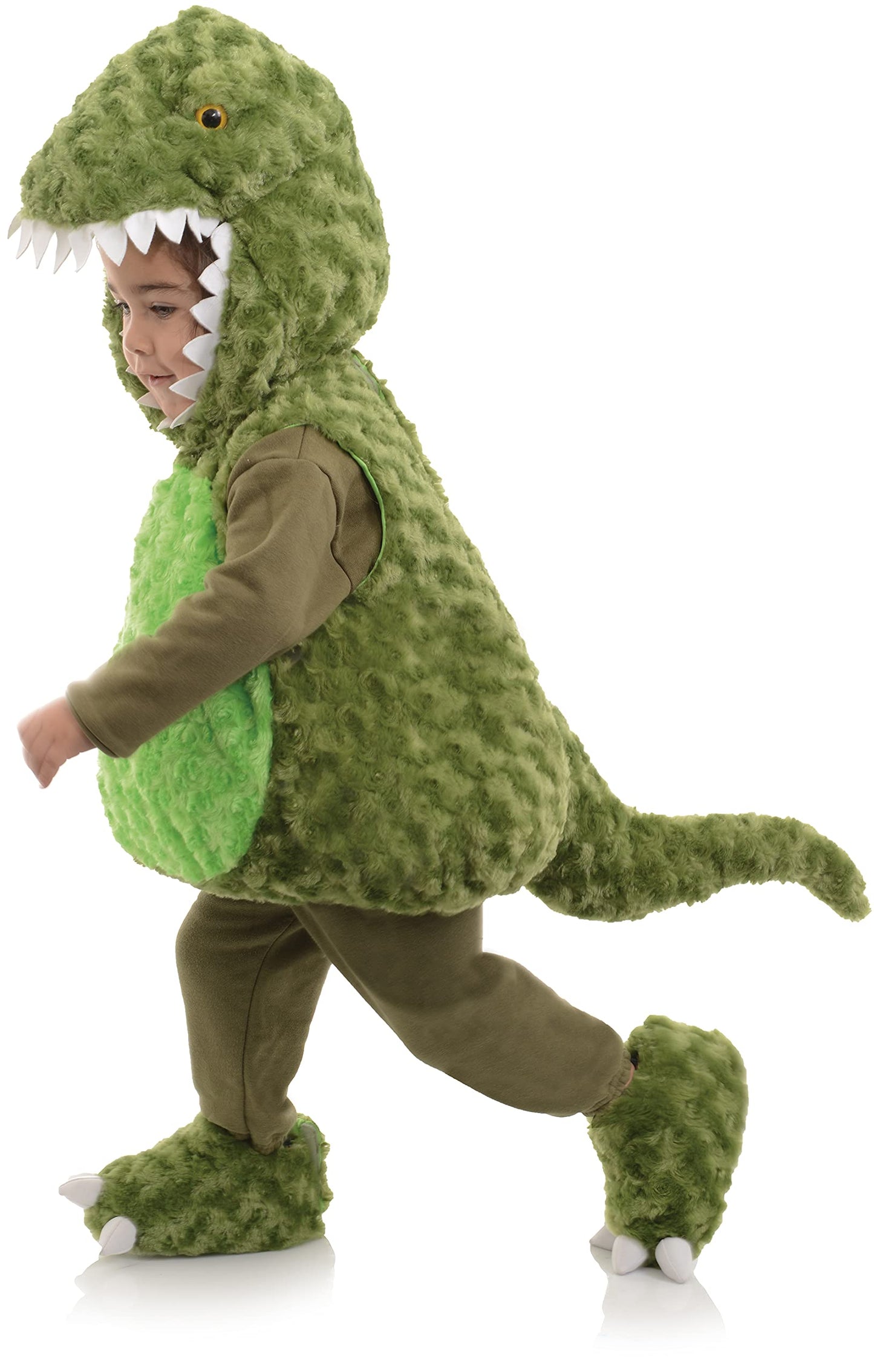 Underwraps Jumpsuit Toddler'S T-Rex Belly Babies Costume, Green, Large (2-4T)