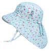 Jan & Jul Wide Neck Flap Sun-Hat For Toddler Girls With Strap (L: 2-5 Years, Retro Rose)