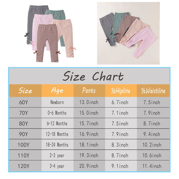 Unikaka Unisex Baby Newborn Stripe 0-48 Months 5-Pack Pants Leggings In Pink Brown Black Green And Khaki,3-4 Years