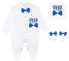 Lilax Baby Boy Newborn Crown Jewels Layette 3 Piece Gift Set 0-3 Months Royal Blue