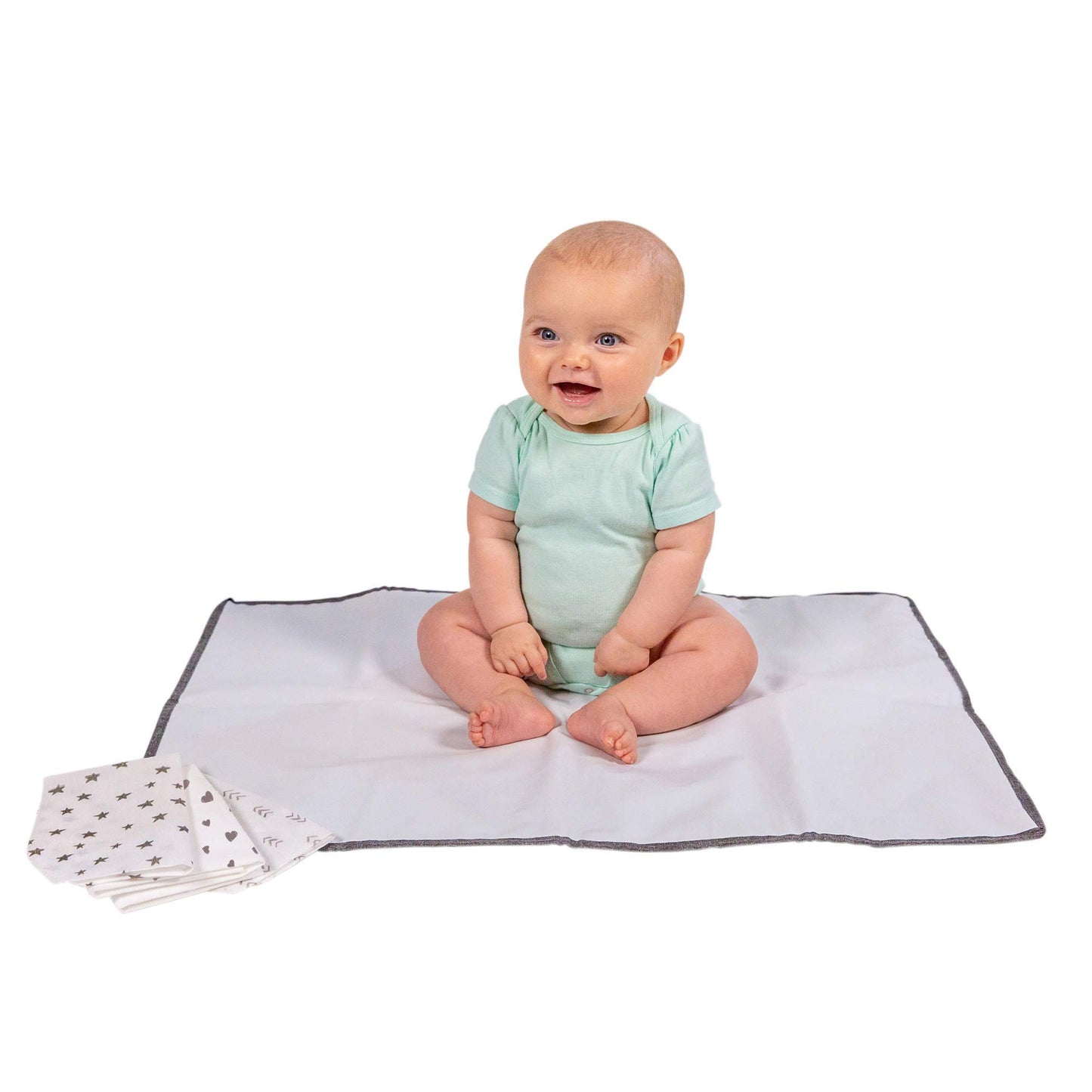 Healthy Habits By J.L. Childress Baby Changing Pad Bundle - Portable Padded Diaper Changing Pad With Pocket Plus 3 Disposable Ch