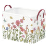 Runtoo Boho Flower Baby Basket Nursery Decor Wildflower Floral Baby Shower Decorations Girls Gift Basket Toddler Toy Box Laundry