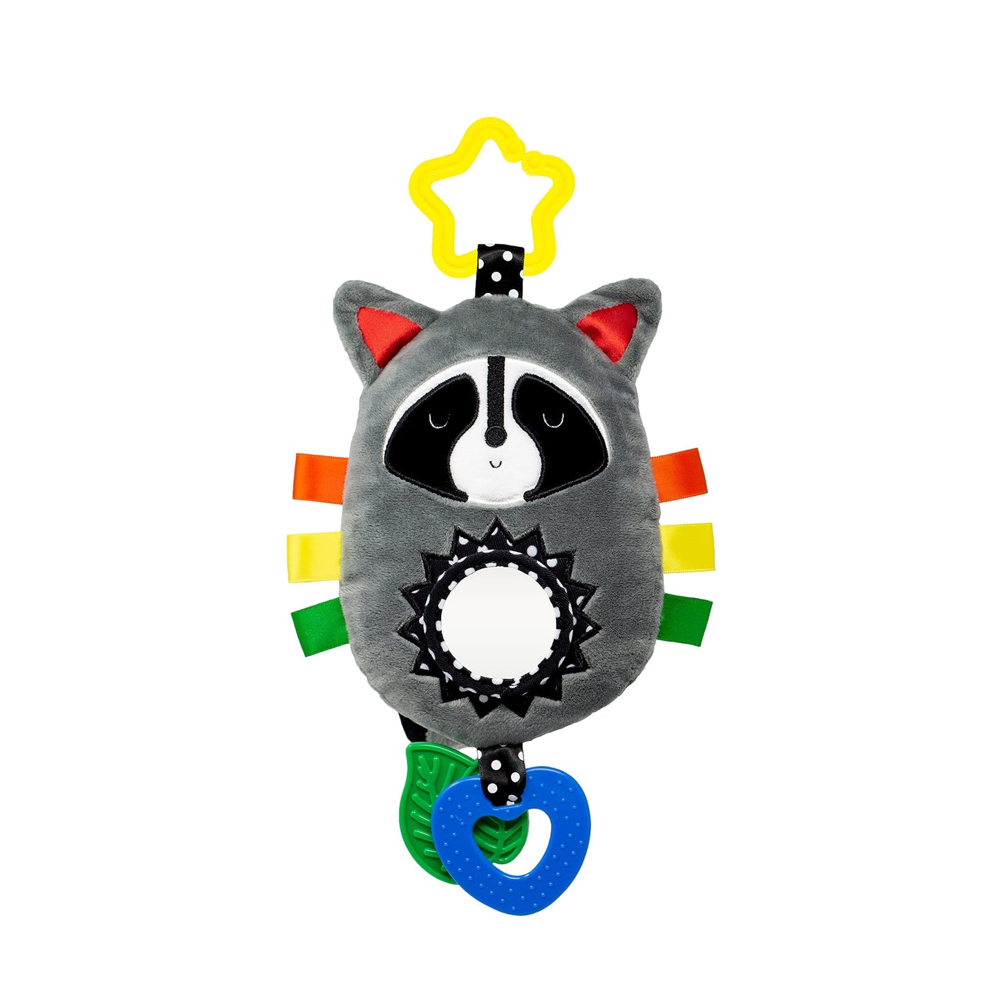 Kalianii Squish N Play Raccoon Activity Toy- Multi-Sensory Learning Baby Toy - Stroller Toy, Car Seat Toy, Tummy Time Toy, Teet