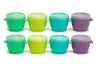 Melii Snap & Go Baby Food Storage Containers - 8 Pack, Multicolored 4 Oz Stackable Snack Containers, Freezer Safe With Airtight