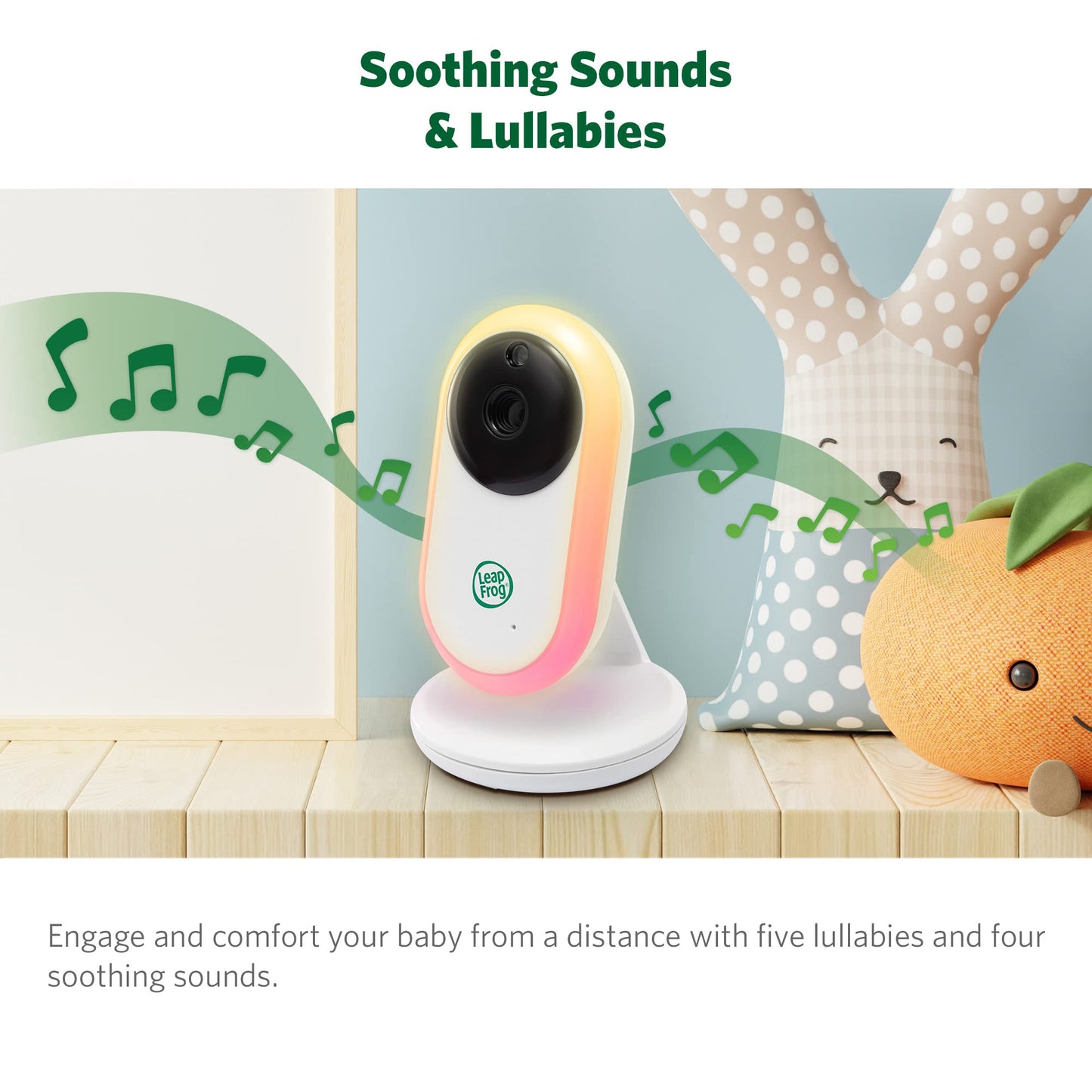 Leapfrog Lf2415 Baby Monitor, 5 Ips Lcd Screen, 1000Ft Range, Night Vision, Soothing Lullabies, Nightlight, 2-Way Audio, Temp