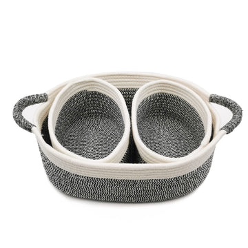 Zalaxt 3 Packs Woven Basket For Storage,Diaper Caddy Organizer, Nursery Organizers And Storage And Toys Boho Basket,Baby Gift Ba