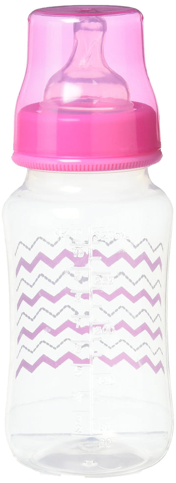 Cribmates 2 Piece Wide Bottle Whale Zigzag, Pink/Grey, Multicolored