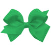 Wee Ones Girls' Classic Grosgrain Hair Bows On A Weestay No-Slip Hair Clip, Handmade, Small Sized Bow, Green
