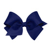 Wee Ones Girls ' Classic Grosgrain Hair Bow With Plain Wrap Center On A Weestay Hair Clip, Handmade, Small Sized Bow, Light Navy