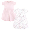 Hudson Baby Baby Girls Cotton Dresses, Tiny Pink Flower, 3-6M (M)