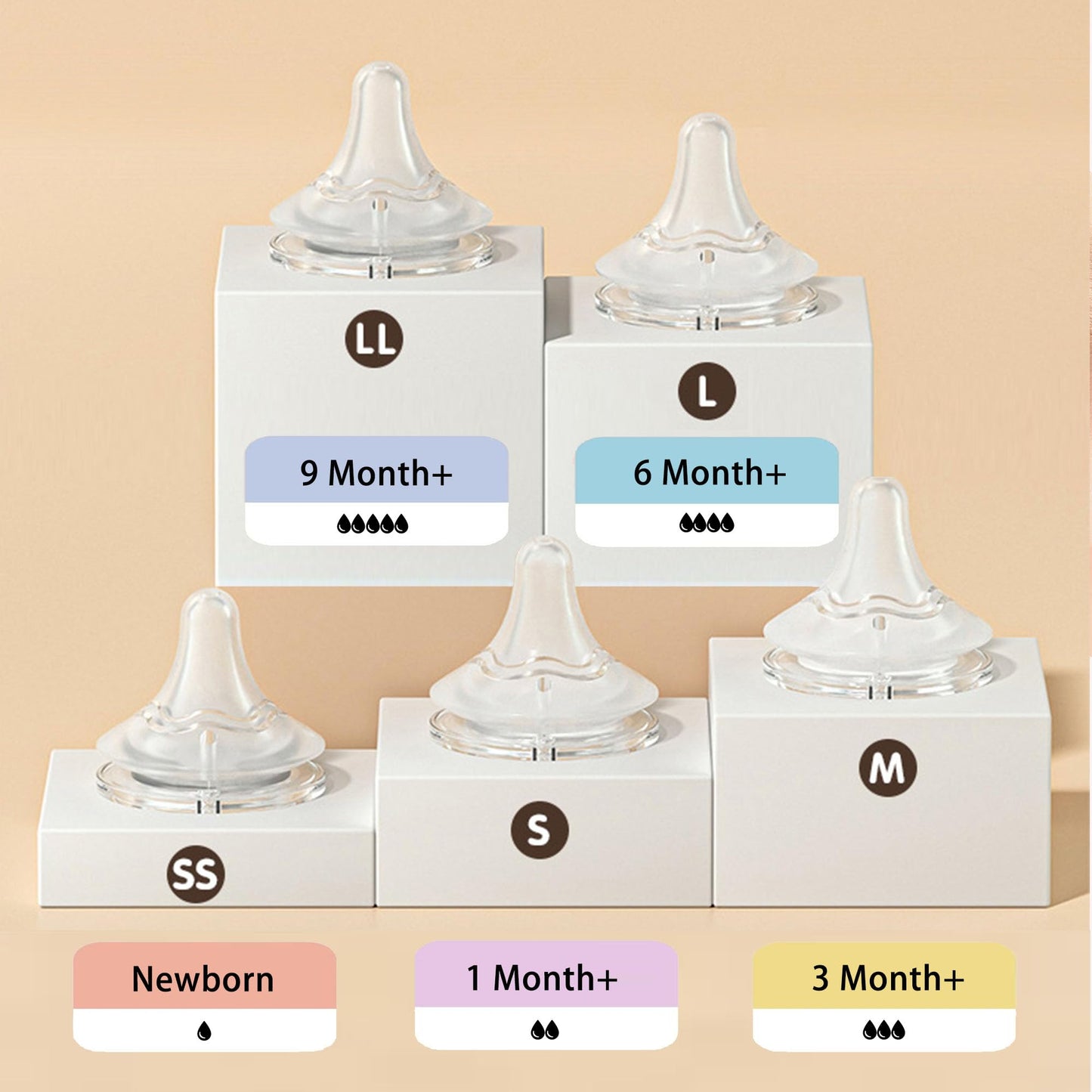 Yanyoyo Natural Glass Baby Bottle Wide Neck, Anti-Colic Baby Bottle, Clear, 5.4Oz(Pack Of 4), Includes 4Pcs Natural Response Nip