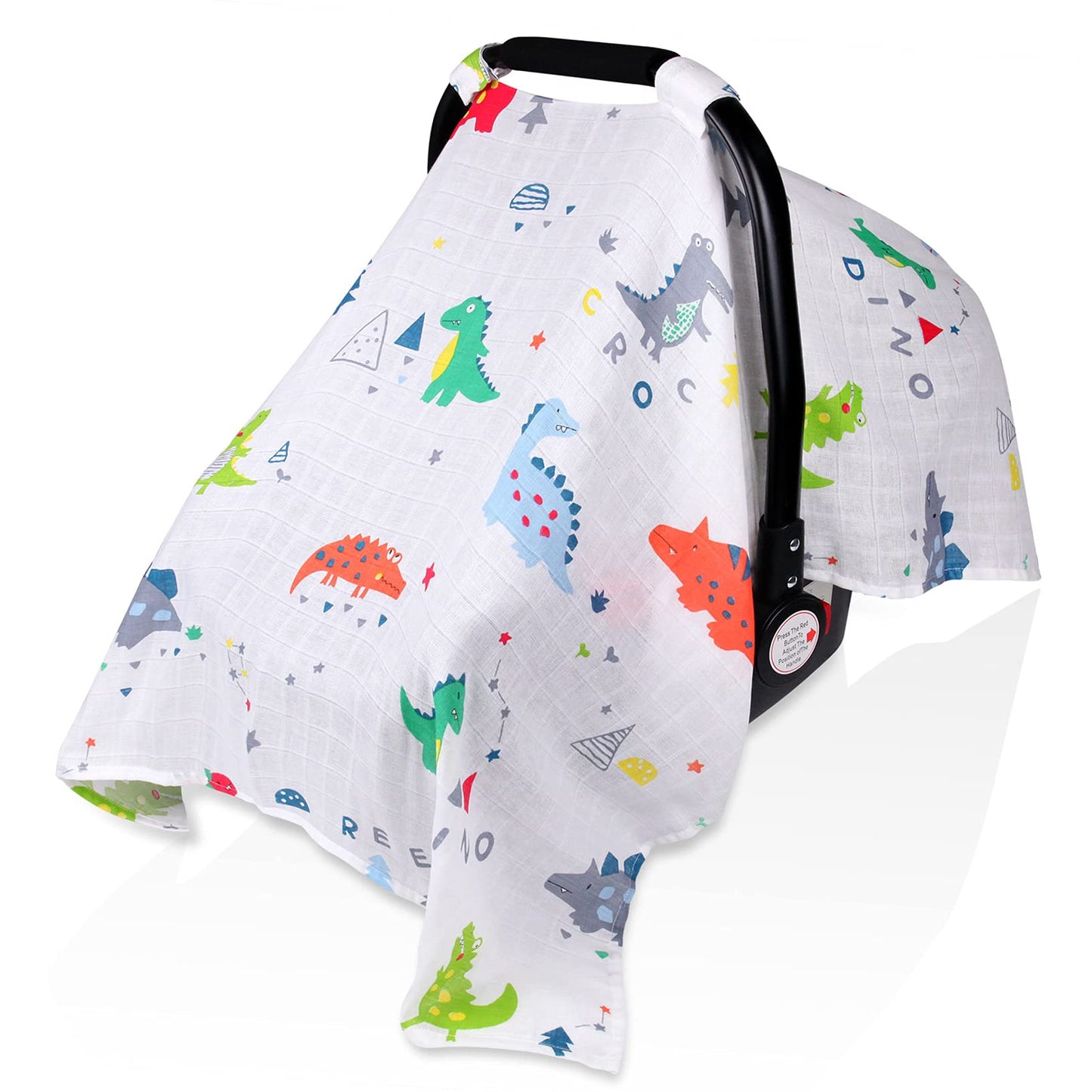 Muslin Baby Carseat Canopy For Girls Boys, Metplus Lightweight Infant Car Seat Cover, Breathable Carrier/Stroller Covers Fit Sum