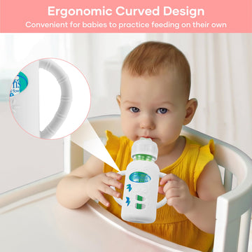 2 Pack Silicone Sleeves For Dr. Brown'S Glass Baby Bottles, Anti Breakage Durable Baby Bottle Holder With Easy Grip Handles, Nar