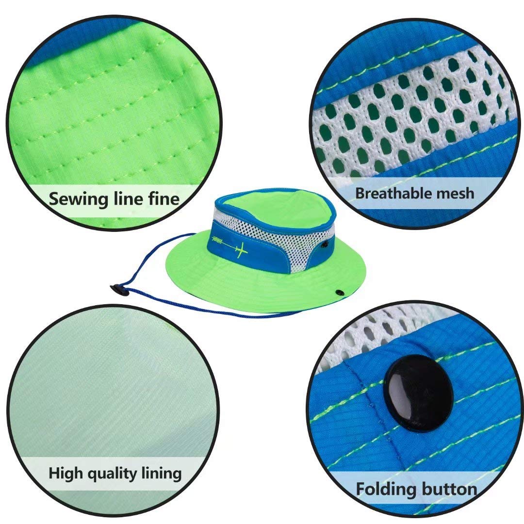 Baby Sun Hat Toddler Sun Hat Kids Breathable Bucket Sun Protection Hat | Adjustable, Stay-On Chin-Strap, Summer Play (Green, 12-