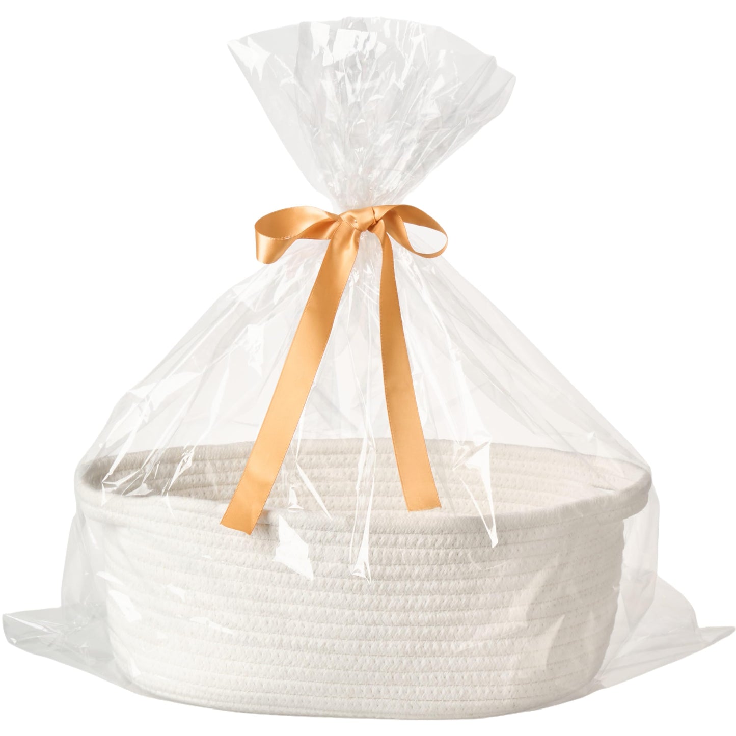 Kodomoore Gift Basket with Wrap Bag and Ribbon, Empty Small Woven Basket for Gift, Cute Decorative Gift Organizer for Baby Showe