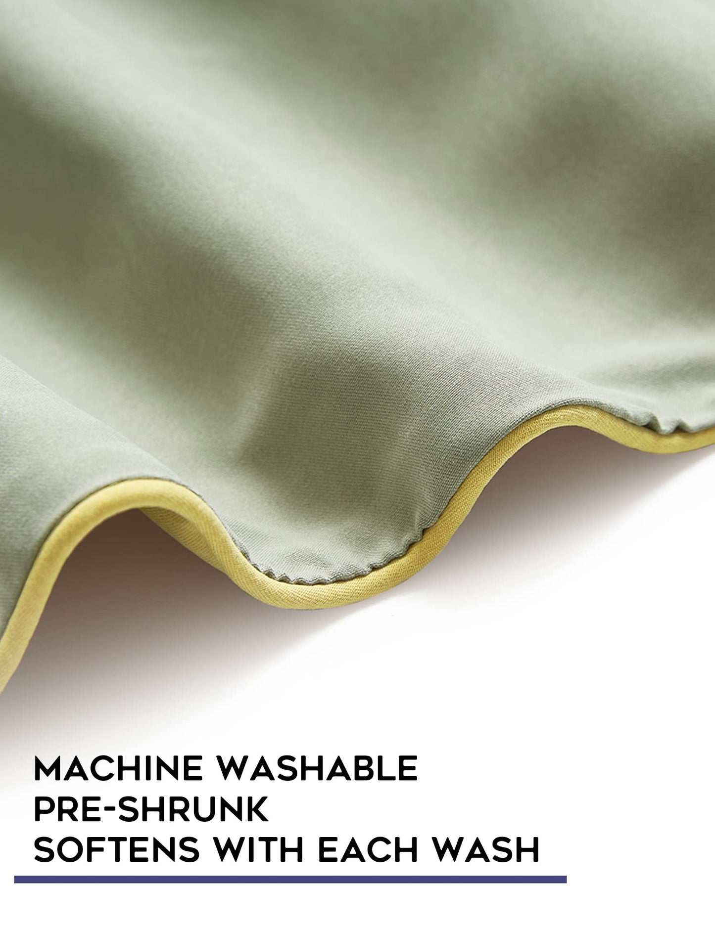 Ynm Cotton/Polyester Duvet Cover For Weighted Blankets (Yellow/Green Reversible, 60''X80'')