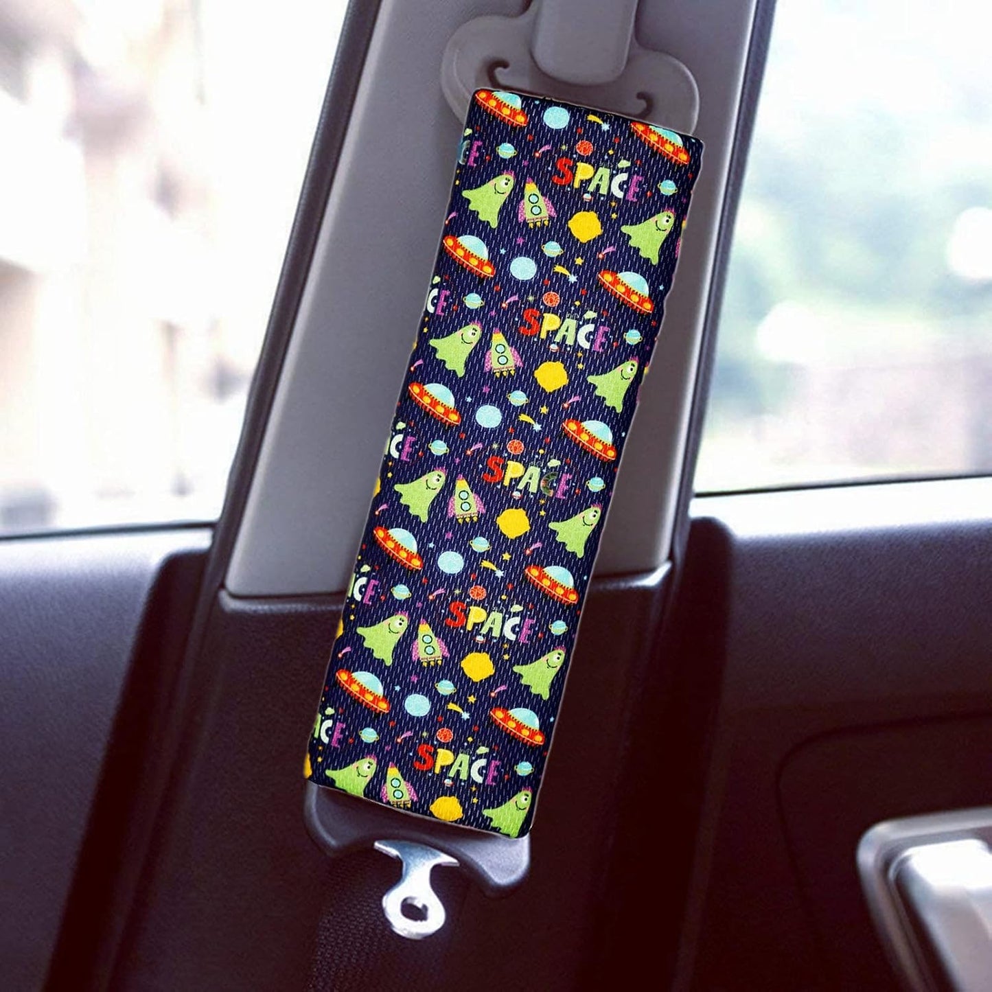 Baby Seat Belt Strap Cover, 2 Pcs Kids Car Seat Belt Cushions Pads, Shoulder Strap Protectors For Girls Boys (Space 7A)