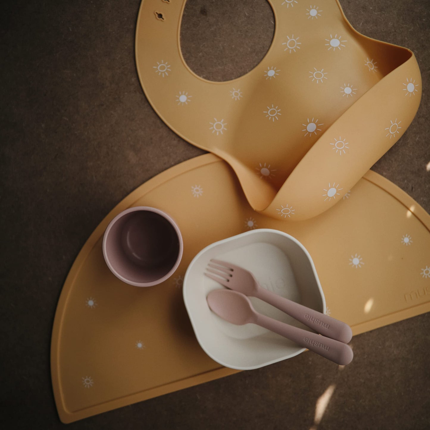 Mushie Silicone Placemat For Kids | Bpa-Free Non-Slip Design (Sun Orange)