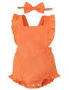 Fullfamous Infant Baby Girl Clothes Outfits Romper Spring Summer Onesie Bodysuit Clothing Ropa De Bebe Nia Orange 3-6 Months