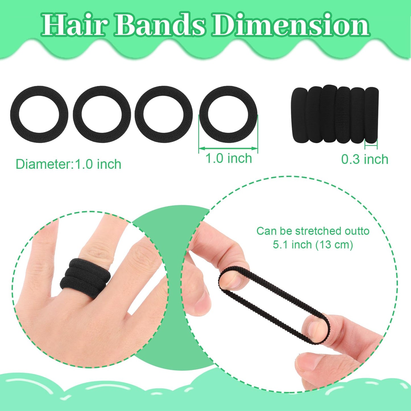 200 Pack Hair Ties Beoffer Kids Baby Toddlers Girls Elastics Hair Bands No Damage Black Small Rubber Bands Ponytail Pigtails Hol