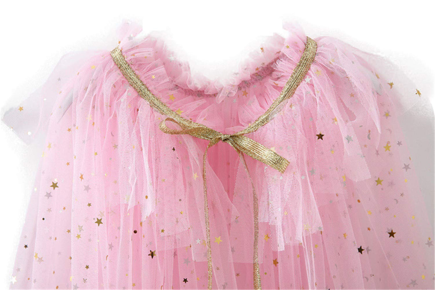 Little Girl Cape Cloak Dresses Coat Matching Princess Wedding Birthday Party Halloween Star Sequins Summer Cape Cloaks Costumes