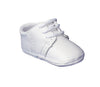 Baby Boys All White Genuine Leather Saddle Oxford Crib Shoe With Perforations - 4