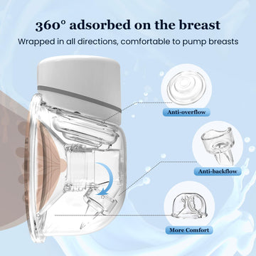 Mcadero M6 Electric Breast Pump,4 Mode & 12 Levels,Led Display, Wearable Hands-Free Breast Pump,Portable Breast Pump (White M6-N