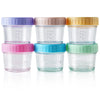 Willdan Glass Baby Food Storage Jars W/Lids (4 Oz, 6 Pack Set) Snack, Puree, Reusable Small Containers, Breast Milk, Fridge Or F