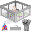 Foldable Playpen for Babies and Toddlers, 50 50 Portable Playard with Carry Bag & 50 Ocean Balls, Indoor & Outdoor Baby Fence w