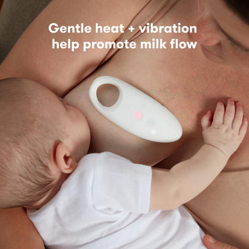 Frida Mom 2-In-1 Lactation Massager, Multiple Modes Of Heat + Vibration For Clogged Milk Ducts, Increase Milk Flow, Breast Engor