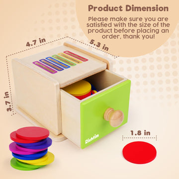 Montessori Toys for 1-3 Year Old: Color Sorting Wooden Drawer Box Toy for Toddlers, Object Permanence and Fine Motor Sensory Toy