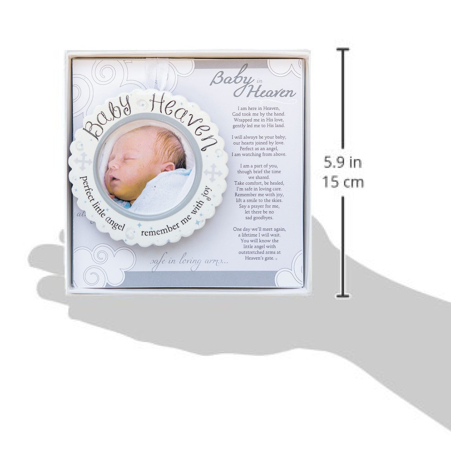The Grandparent Gift Baby Heaven Infant Loss Or Miscarriage Gift, Hanging Ornament Or Sitting Mini Photo Frame With Sentiment