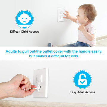 Mom'S Choice Gold Awards Winner - Outlet Covers With Hidden Pull Handle Baby Proofing Plug Covers (45 Pack) 3-Prong Child Safety