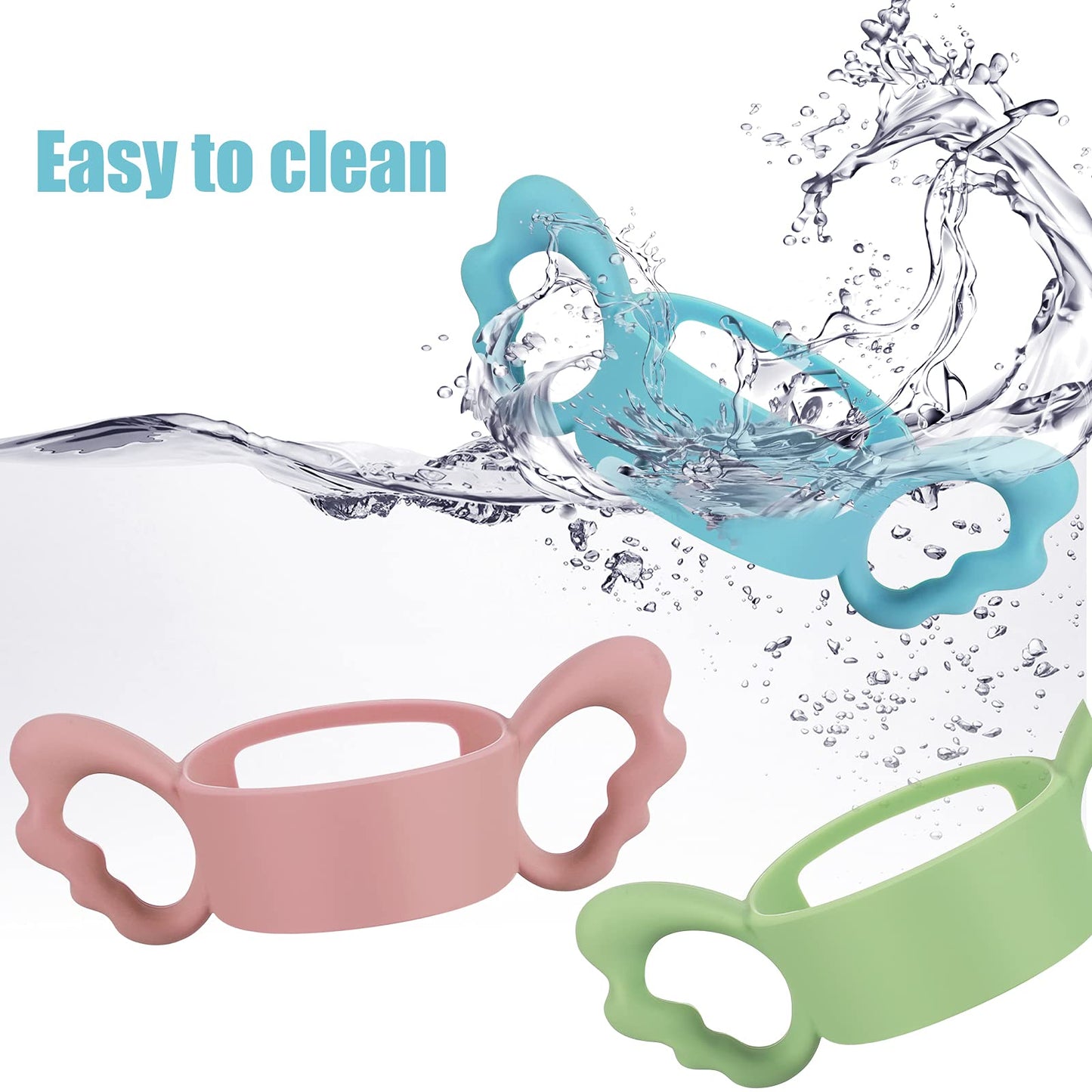 3 Pieces Baby Silicone Bottle Handles Natural Bottle Handle Wide Neck Feeding Handle Easy Carry Handle Lightweight Bottle Handle